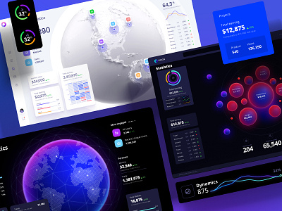 UI KIT for global data visualization 3d analytics animation chart dashboard dataviz design desktop develop global data globe graphic design infographic motion graphics pitch power point presentation screens statistic template