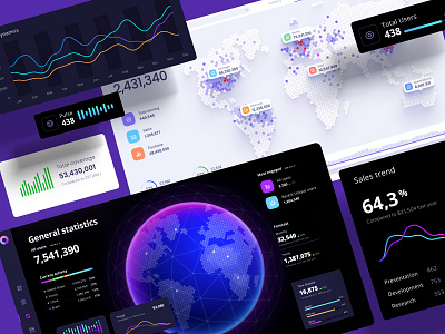 Huge chart library for dashboards and presentations 3d animation branding chart charts code dashboard dataviz design desktop develop graphic design illustration infographic kit logo motion graphics statistic template ui