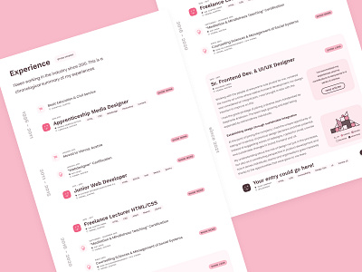 Hello, yes. - Work Experience Timeline Redesign css design ui webdesign website