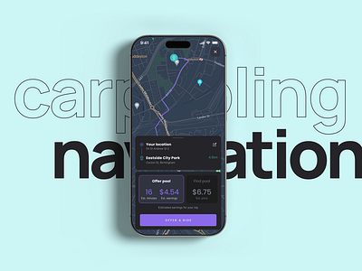 Car-Pooling & Navigation App UI Kit app inspiration interface design ios mobile app navigation sale ui ui design ui kit