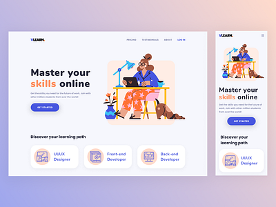 Exploration - VLearn Education Responsive Website design landing page responsive ui ux web