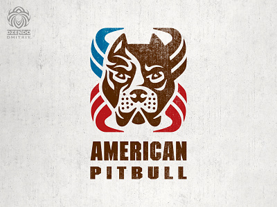 American Pitbull logo american animal logo branding dog logo pitbull