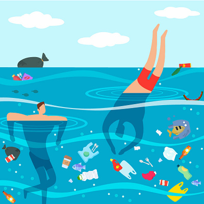 CLEAN SEA LIFE art clean colors design garbage illustration mastra nature respect sea swim