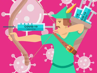 ROBIN VACCINE arc arcer colors covid design free good health illustration life mastra safe sane vaccine