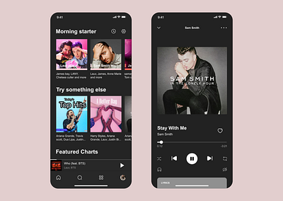 Spotify UI Design design minimal mobile typography ui uiux