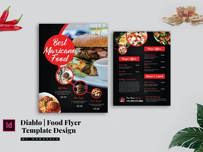 Diablo | Food Flyer Design Template By Websroad brochure cuisine diet eating flyer food fresh healthy hotel meal menu nurition organic vegetable
