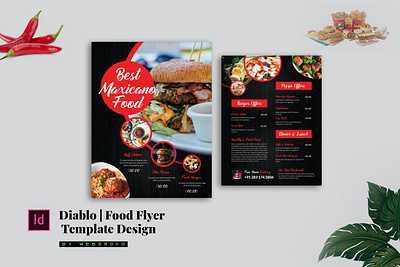 Diablo | Food Flyer Design Template By Websroad brochure cuisine diet eating flyer food fresh healthy hotel meal menu nurition organic vegetable