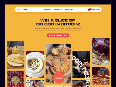 Pizza.io Animated [Hexagon Agency x Coingaming] animation bitcoin bitcoinpizzaday crypto design festival flashmob landing landingpage motion pizza social ui web webdesign website