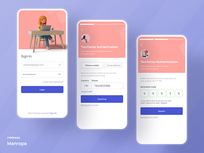 User Authentication UI app design app inspiration authenticate authentication authenticator app daily ui design figma login mobile design sign in sign up trending ui ui inspiration uidesign uiuxdesign ux verification verify