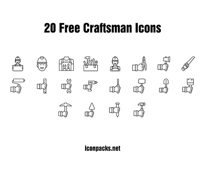 20 Free Craftsman tools PNG, SVG icons design free icons free resources freebies icon pack icon set icons png icons svg icons vector