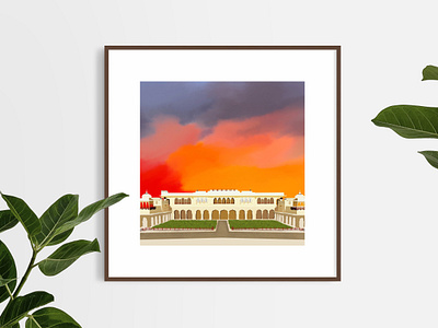 Ram Bagh Hotel Jaipur During Sunset Illustration building illustration design digital illustration graphic design hotel hotel illustration illustrated illustration illustrations india indian invite jaipur palace palaces procreate raster royal royalty sunset