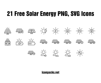 21 Free Solar energy PNG, SVG icons design energy free icons free resources freebies icon pack icon set icons png icons power solar solar energy solar icons svg icons vector