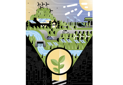 New Green Deal abstract caricature contemporary design editorial environment global warming green deal illustration illustrator joe biden vector