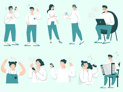 Onboarding Screen Illustrations chat communication illustration illustrator design music onboarding illustration onboarding screen illustrations recording sound welcome welcome illustration