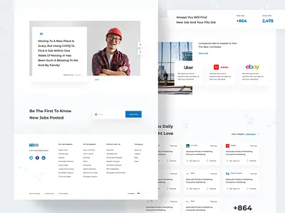 CVHQ - Job Finder Website Design footer job finder minimal testminolas ui web website