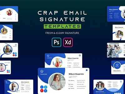 Crap | Email Signature Template By Websroad adobexd branding business creative design email emailtemplate esignature footer illustration logo marketing message modren outlook sign signature signatures stationary xd