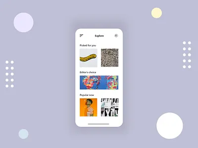 Curated For You app art curated for you dailyui dailyuichallenge design digital art mobile platform ui