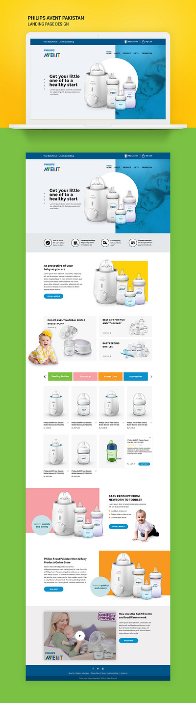 Philips Online Sales Page ecommerce landing page marketing philips avent website design