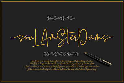 Soul Amsterdams Font Duo awesome beautiful branding calligraphy card design elegant font graphic design handlettering illustration logo monoline mugs signature t shirt typography