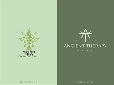 Ancient Therapy - CBD Logo redesign branding cannabis cbd ecommerce green hemp identity leaf leaves natural organic plant rebrand redesign wellness