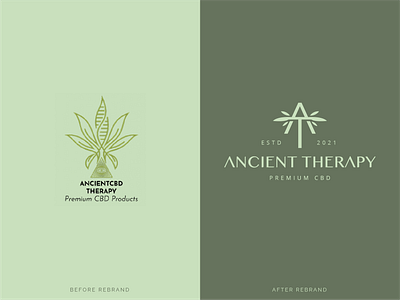 Ancient Therapy - CBD Logo redesign branding cannabis cbd ecommerce green hemp identity leaf leaves natural organic plant rebrand redesign wellness