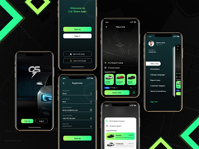 Car Sharing App app app screens app ui branding car pooling app car sharing app codiant mobile app ride sharing ride sharing app taxi app ui ui design