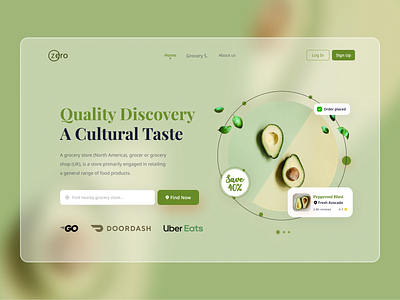 Online Grocery store Landing Header branding design graphicdesign graphicdesigner illustration logo ui uidesign uiux vector webdesign