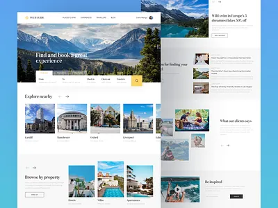 Your Guide | Book your next trip booking carousel experience design hospitality hotel landing page search travel ui ui design ux design vacatiuon visual design web design