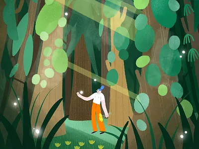 French forest art artist colors drawing drawings forest france graphism illustration landscape