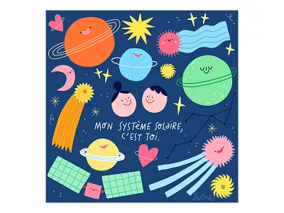 You're my solar system art artist doodle drawing illustration planet solar system stars