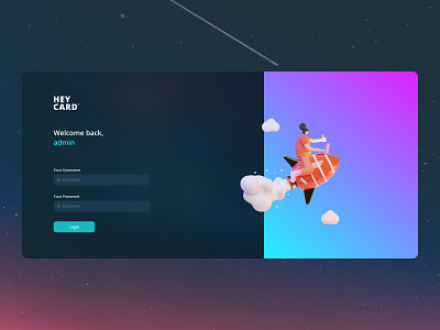 Admin Login Page for Heycard app branding design illustration login logo ui