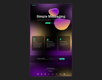 Simple Messaging Landing page landing landing page neon ui ux web design