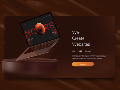 Digital Agency Website - Service Section 3d agency branding brown circle digital agency gradients graphic design lights orange photoshop service services slider sphere stage tabs ui ux