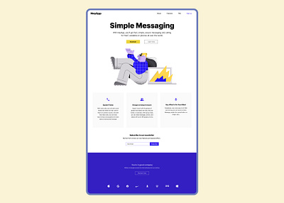 Simple Messaging app Landing page (B2B) landing page ui ux web design