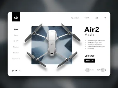 Dji Mavic Air 2 Drone Concept Web Design branding design graphic design illustration jimaar jimaarofficial logo ui ux vector