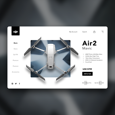 Dji Mavic Air 2 Drone Concept Web Design branding design graphic design illustration jimaar jimaarofficial logo ui ux vector