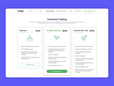 Job Search Platform - Pricing Plans career clean design illustration interface job search jobs jobsite plans price pricing plan pricing table profession ui uidesign ux uxdesign web webapp website