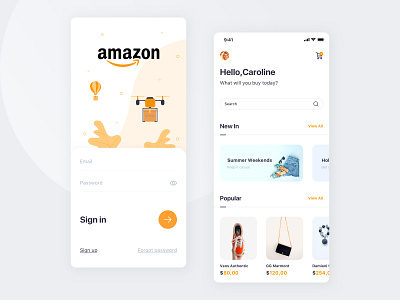 Amazon Shopping App amazon app branding clean design illustration interface mobile modern product shopping ui ux