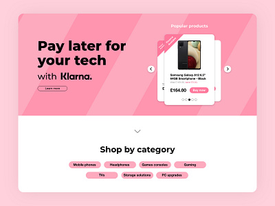 Klarna finance page: Ebuyer brand branding clean css design front end html klarna landing minimal responsive splash ui ux web design web development webpage