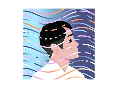 parallel universe trip crypto cursor data graphic design head illustration portrait texture vector