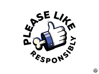 Please like Responsibly bone facebook happy impulse happyimpulse illustration like social media