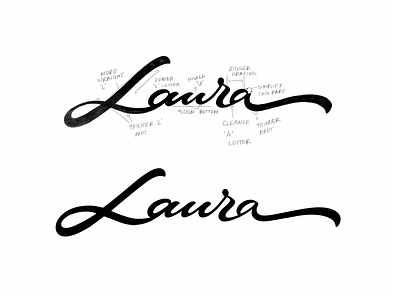 Laura Petkevičiūtė aiga branding brushlettering calligraphy design flow handwritten identity illustration laura lettering logo logodesigner logolearn makeup process script signature type unique