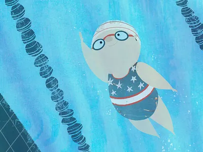 Little Olympian Swimmer book illustration character design children childrens book drawing illustration kidlitart kids olympic games olympics picture book sports swimming