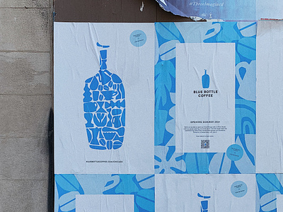 BBC Wildpostings blue bottle coffee bluebottle branding color design guerrilla marketing illustration poster typography wheatpasting wildposting