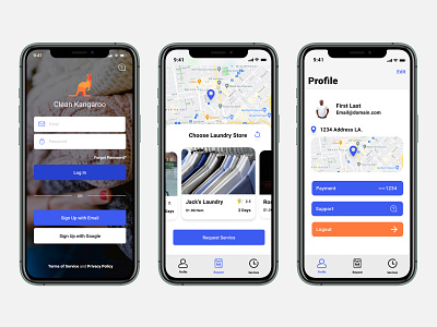 Laundry UI design animation delivery laundry ui ux