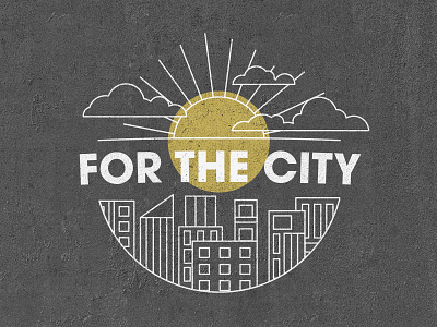 For the City - Main Brand branding campaign church concrete design jesus line art linework
