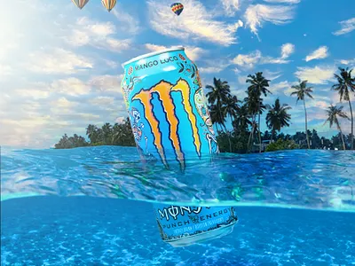 Monster Mango Loco Ad 3d ad ad design advertising brand branding colorful creative design designer graphic design logo modern packaging poster poster design print print design