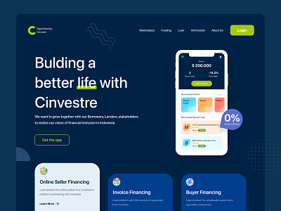 Financial Landing Page fintech investment landing page uiux