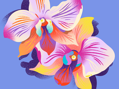 Orchids bloom blossoms drawing floral flower illustration flowers gradient illustration jordan kay noise orchids orchids illustration pattern spot illustration texture tropical tropical flower