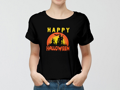 "Happy Halloween" T-shirt Design apparel branding clothes clothing clothing brand custom design custom tshirt custom typography design fashion graphics design halloween halloween tshirt illustration moda shopping treetwear tshirt tshirt design